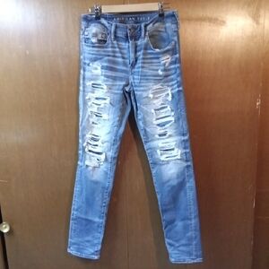 American Eagle Outfitters Blue Skinny Jeans Distressed